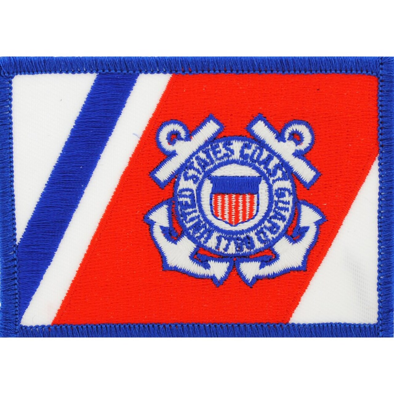 Eagle Emblems Patch-US Coast Guard, Flag, Rwb (2-1/2"X3-1/2")